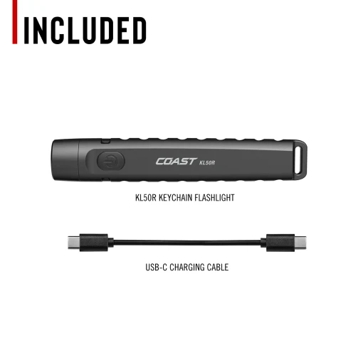 Coast KL50R Rechargeable Pocket Flashlight 400 Lumen