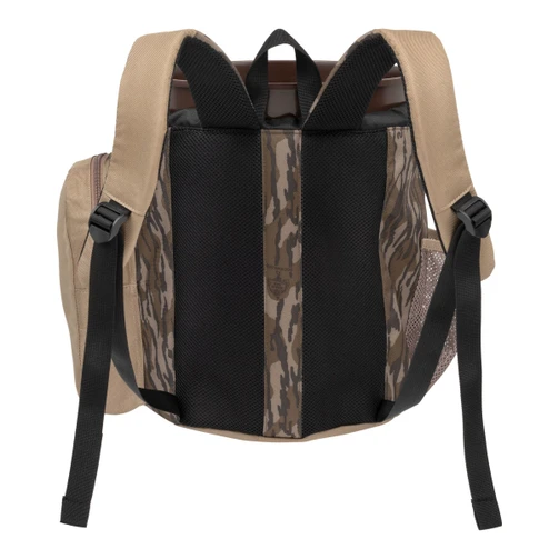 Rear view of the Allen Dove Hunting Bucket Organizer showing the padded, adjustable backpack straps