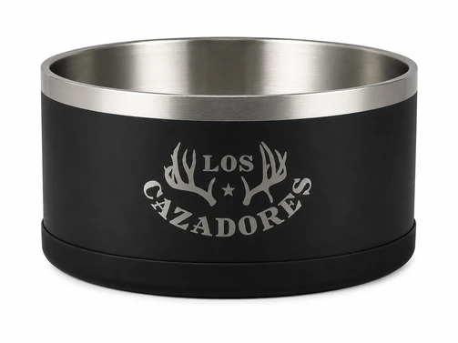 Los Cazadores Engraved Yukon Dog Bowl