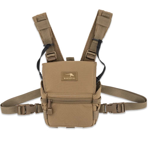 Marsupial Standard Bino Pack in Coyote Brown with harness