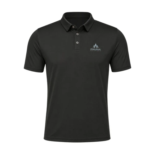 Pnuma Range Performance Polo in Anchor black, front view