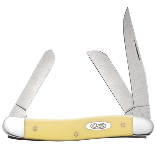 CASE MEDIUM STOCKMAN FOLDING KNIFE WITH YELLOW SYNTHETIC CS HANDLE