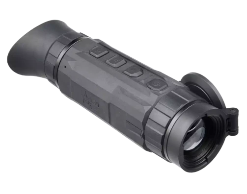 AGM Sidewinder TM35-384 thermal monocular, angled view from the eyepiece
