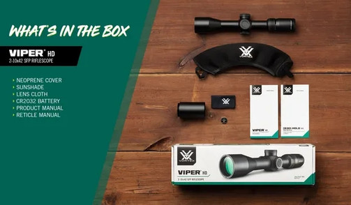 VORTEX OPTICS VIPER HD 2-10X42MM RIFLESCOPE WITH DEAD-HOLD BDC MOA RETICLE