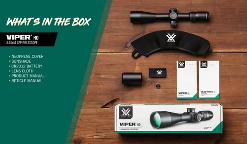 VORTEX OPTICS VIPER HD 3-15X44MM RIFLESCOPE WITH DEAD-HOLD BDC MOA RETICLE
