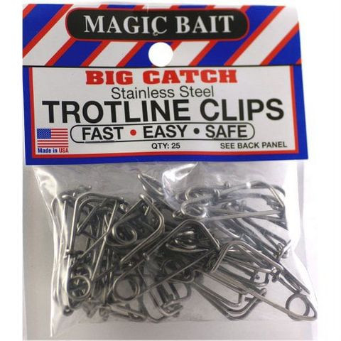 MAGIC BAIT TROTLINE CLIPS STAINLES STEEL 25 PACK
