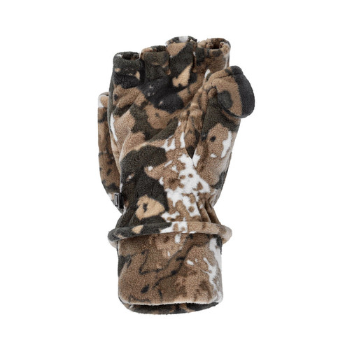 Pnuma Pop-Top Fleece Glove in Caza OV camo, palm view