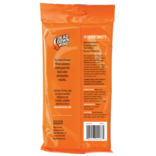 DEAD DOWN WIND DRYER SHEETS 15 COUNT