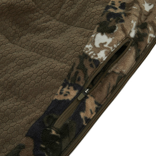 Close-up of the fleece interior and zippered pocket on the Pnuma Vintis Jacket