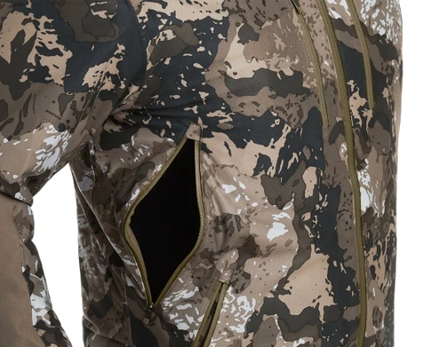 Close-up of the pit zip vent on the Pnuma Torrent Jacket