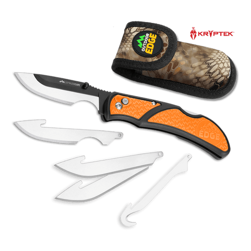 OUTDOOR EDGE CUTLERY  3.0" RAZOR BLADE CAPING KNIFE ORANGE
