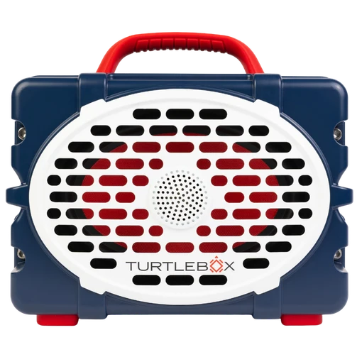 Front of Turtlebox Original Gen 3 speaker in Americana Blue
