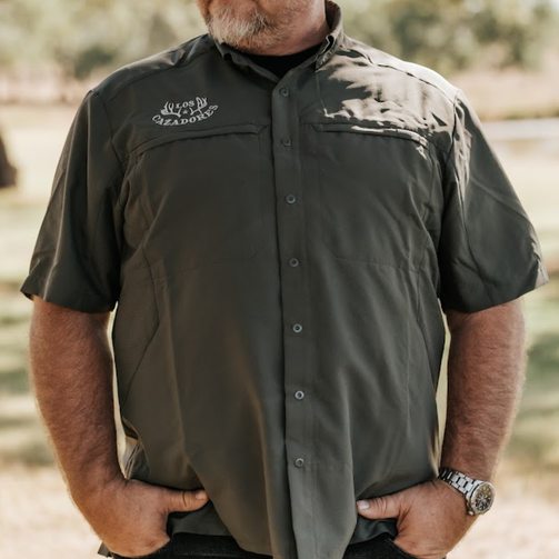 LOS CAZADORES EMBROIDERED PNUMA OUTDOORS SNAP SHOOTER SHIRT BELUGA