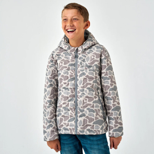 BURLEBO YOUTH PUFFER JACKET CLASSIC DEER CAMO