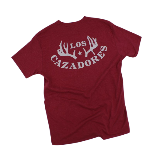 LOS CAZADORES ORIGINAL HORNS LOGO SHORT SLEEVE TEE CARDINAL