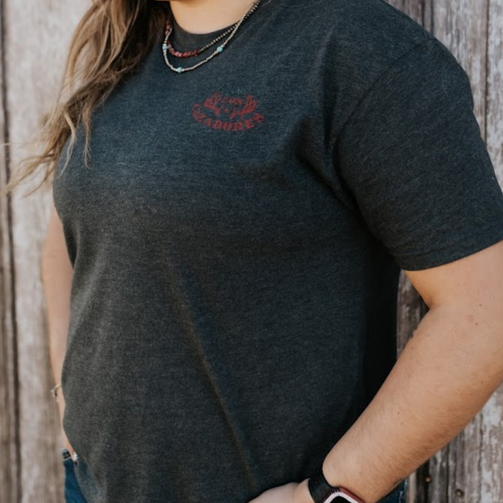 LOS CAZADORES TEXAS PREFFERRED SHORT SLEEVE TEE CHARCOAL GREY