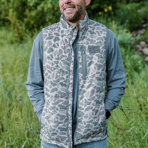 BURLEBO PUFFER VEST CLASSIC DEER CAMO