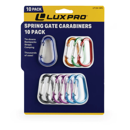 LUXPRO MULTI-COLOR CARABINERS 10 PACK