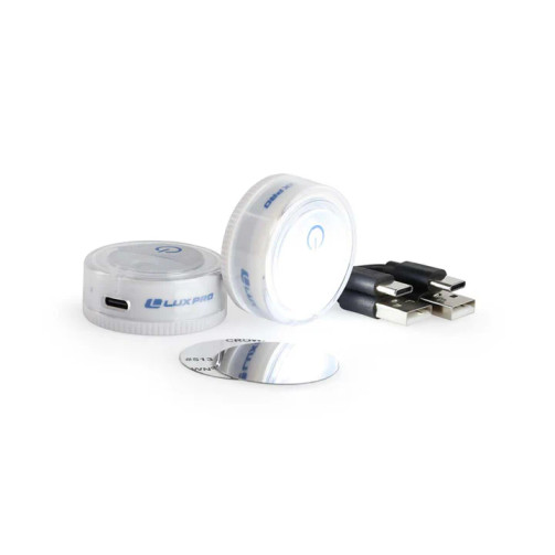 LUXPRO COMPACT RECHARGEABLE LED PUCK LIGHTS 2 PACK