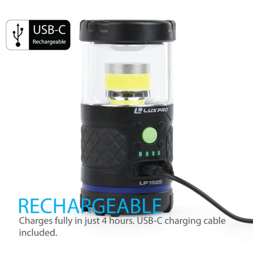 LUXPRO WATERPROOF RECHARGEABLE LED LANTERN 527 LUMENS