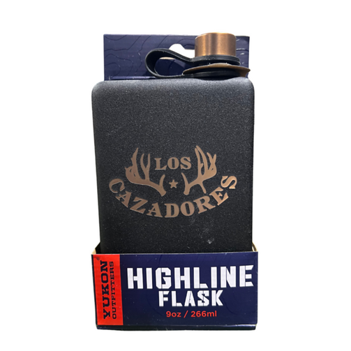 LOS CAZADORES ENGRAVED YUKON 9 OZ FLASK