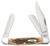 CASE STOCKMAN FOLDING KNIFE WITH PEACH SEED JIG AMBER BONE HANDLE