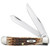 CASE TRAPPER FOLDING KNIFE WITH PEACH SEED JIG AMBER BONE HANDLE