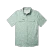 Front view of The Marty Robbins Poncho Youth Western Short Sleeve Shirt in green daisy floral print