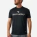 Burlebo black Go To tee with a classic deer camo Flying B and Burlebo chest logo, front view on model