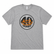 Front view of the Los Cazadores 40 Years Short Sleeve Tee in heather gray featuring the commemorative 40 Years Hunting Headquarters graphic on a white background.