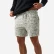 Burlebo vintage washed shorts in classic deer camo, front view on model