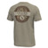 Local Boy Outfitters Heather Blend Crew in tan with camo circle logo graphic on the back — youth outdoor shirt available at Los Cazadores