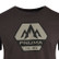 Close-up of the hexagon Pnuma Est. 2016 graphic on the Outlast Tee Shirt in Dark Brown