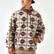 Man wearing the Burlebo mountain fleece quarter zip in Arizona Aztec