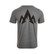 Pnuma Side Swipe Tee Shirt in Grey, back view with large Pnuma mountain logo