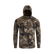 Pnuma Renegade Swift Zip Hoodie in Caza OV camo, front view with hood up