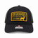 Front view of Los Cazadore Hunting Headquarter Patch Richardson 112 Cap in Black with Black Meshing on white background.