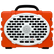 Front view of Turtlebox Gen 3 Speaker in orange with white background