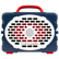 Front view of Turtlebox Gen 3 Speaker in Americana Blue with white background