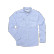 Poncho Western pearl snap long sleeve performance shirt in The Nueces, a light blue solid, front view