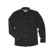 Poncho Western pearl snap long sleeve performance shirt in The Piedras Negras, solid black, front view