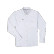 Poncho Western pearl snap long sleeve performance shirt in The High Bidder, solid white, front view