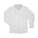 Poncho Western pearl snap long sleeve performance shirt in The Kalispell, a white and tan plaid, front view