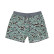 Burlebo men's athletic shorts in retro duck camo with gray waistband, laid flat