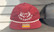 Los Cazadores Original Horns Logo Rope Cap Variant Color Cardinal and White. Front View