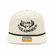 Front view of an ivory Los Cazadores rope hat with black embroidered logo and black rope detail on a white background.