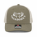 whitebox image of front view of los cazadores logo embroidered cap in beetle and quarry mesh backing