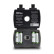 Open view of the Moultrie Universal Feed Hub Unit showing the battery compartment and printed setup instructions inside the housing.