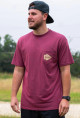 BURLEBO ARROWHEAD USA SHORT SLEEVE TEE HEATHER WINE