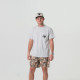 BURLEBO TEXAS CAMO FLYING B LOGO SHORT SLEEVE TEE HEATHER ASH GREY